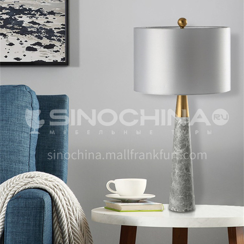 American simple living room bedroom study natural marble table lamp modern designer decoration model room table lamp YDH-8157